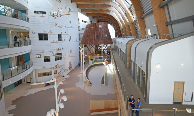 The lobby at Alder Hey Hospital