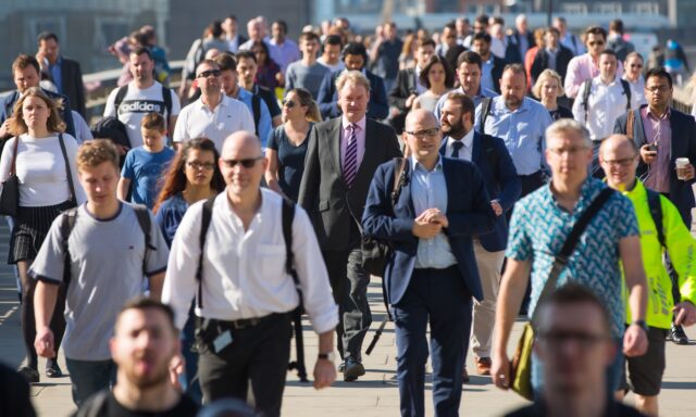 Commuters travel to work