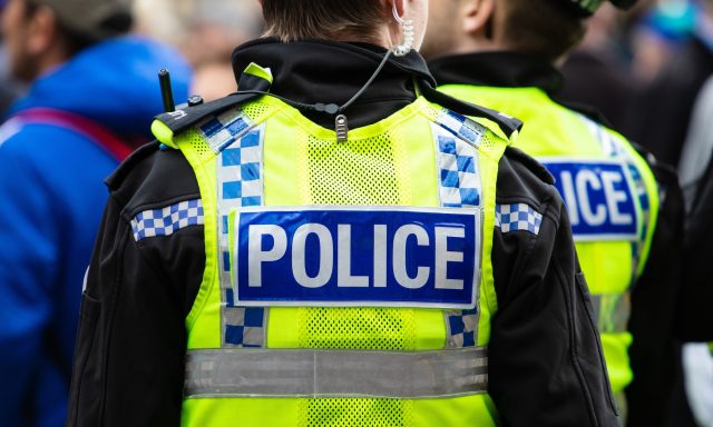 Police officer attends public event