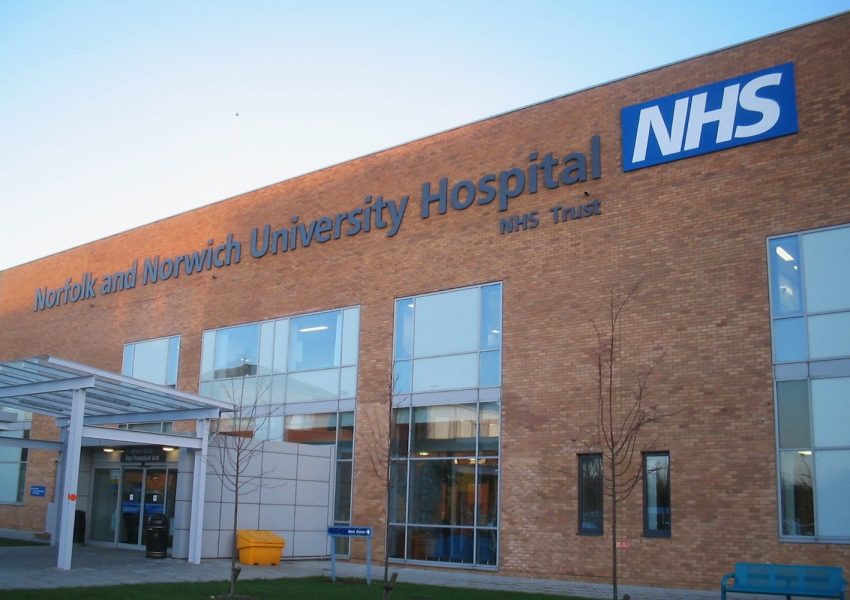 Exterior of Norfolk and Norwich University Hospital NHS Foundation Trust, home to the Complex Care Hub bringing together mental health, safeguarding and physical healthcare.